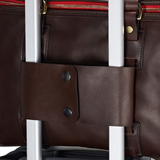 Croots | ACC05 | Vintage Leather Roller Luggage Strap | Dark Brown / Black