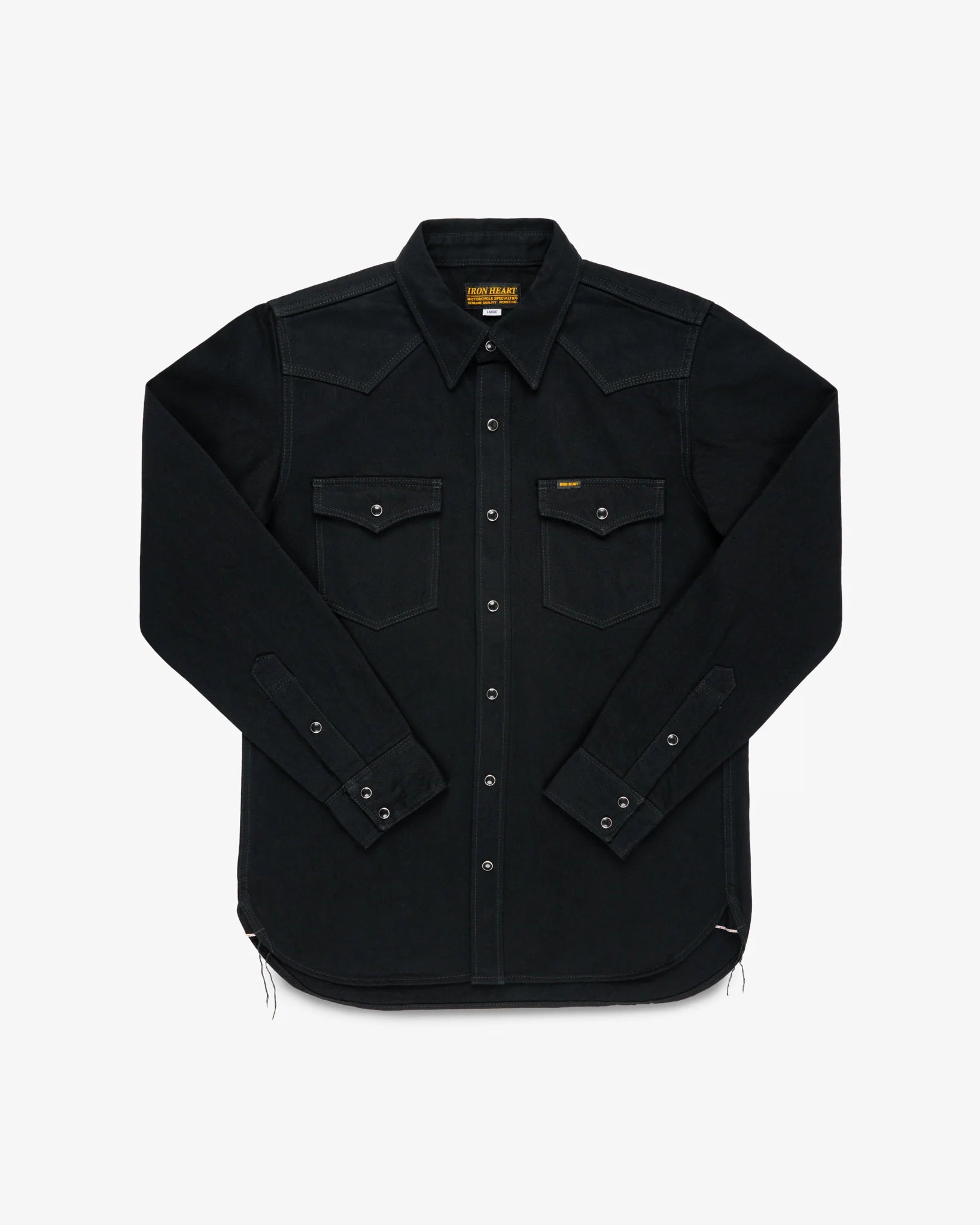 Iron Heart | IHSH-218-BLK | 12oz Selvedge Denim Western Shirt 