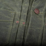 Freenote | RJ-1 Olive | Riders jacket | Waxed canvas | blue lining | Olive