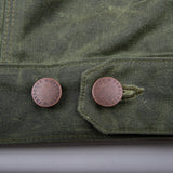 Freenote | RJ-1 Olive | Riders jacket | Waxed canvas | blue lining | Olive