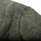 Freenote | RJ-1 Olive | Riders jacket | Waxed canvas | blue lining | Olive