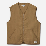 Merz b. Schwanen | VEST01PAD.162.6 | Padded Cotton Zip Vest | Khaki