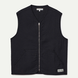Merz b. Schwanen | VEST01PAD.98.4 | Padded Cotton Zip Vest | Black