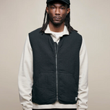Merz b. Schwanen | VEST01PAD.98.4 | Padded Cotton Zip Vest | Black