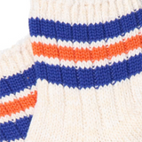 Anonymous Ism | Stripes short slub socks | Ivory x blue x org | one size