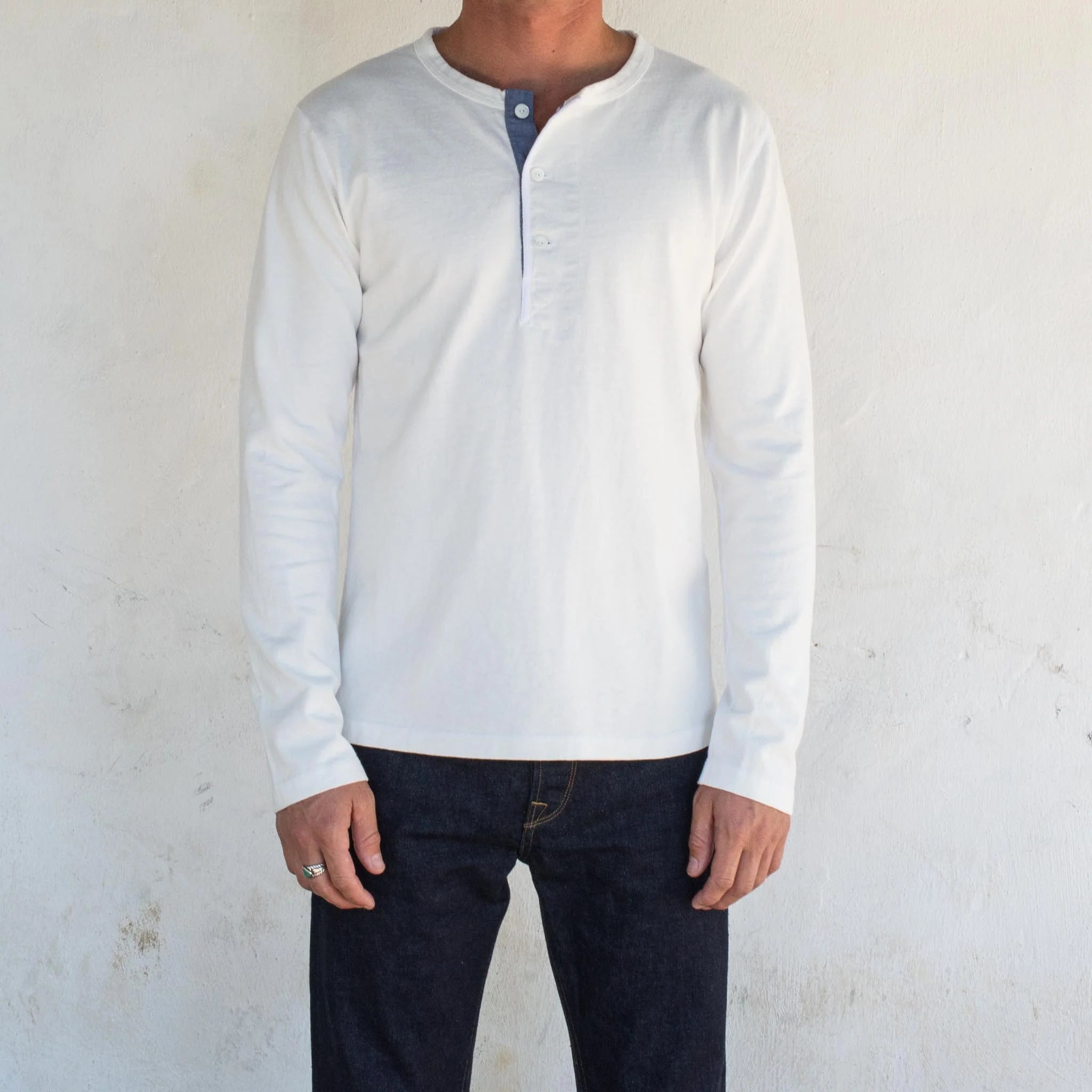 Freenote | 13 ounce henley l/s | White
