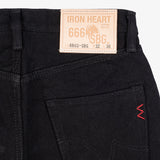 Iron Heat |  IH-666S-SBG | 21oz Selvedge Denim Slim Straight Cut Jeans | Superblack (Fades To Grey)