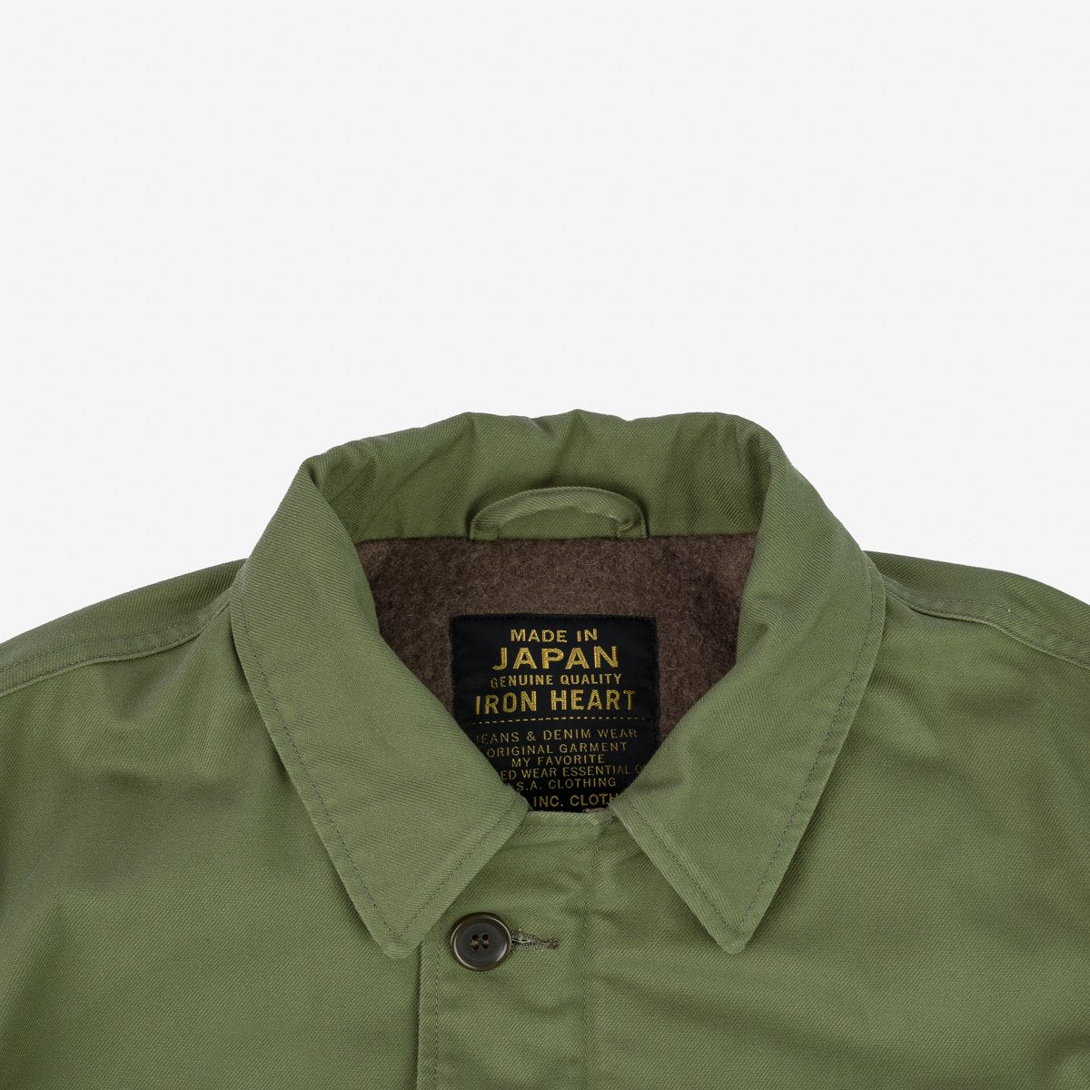 Iron Heart | IHM-39-OLV | Military Serge A2 Deck Jacket | Olive