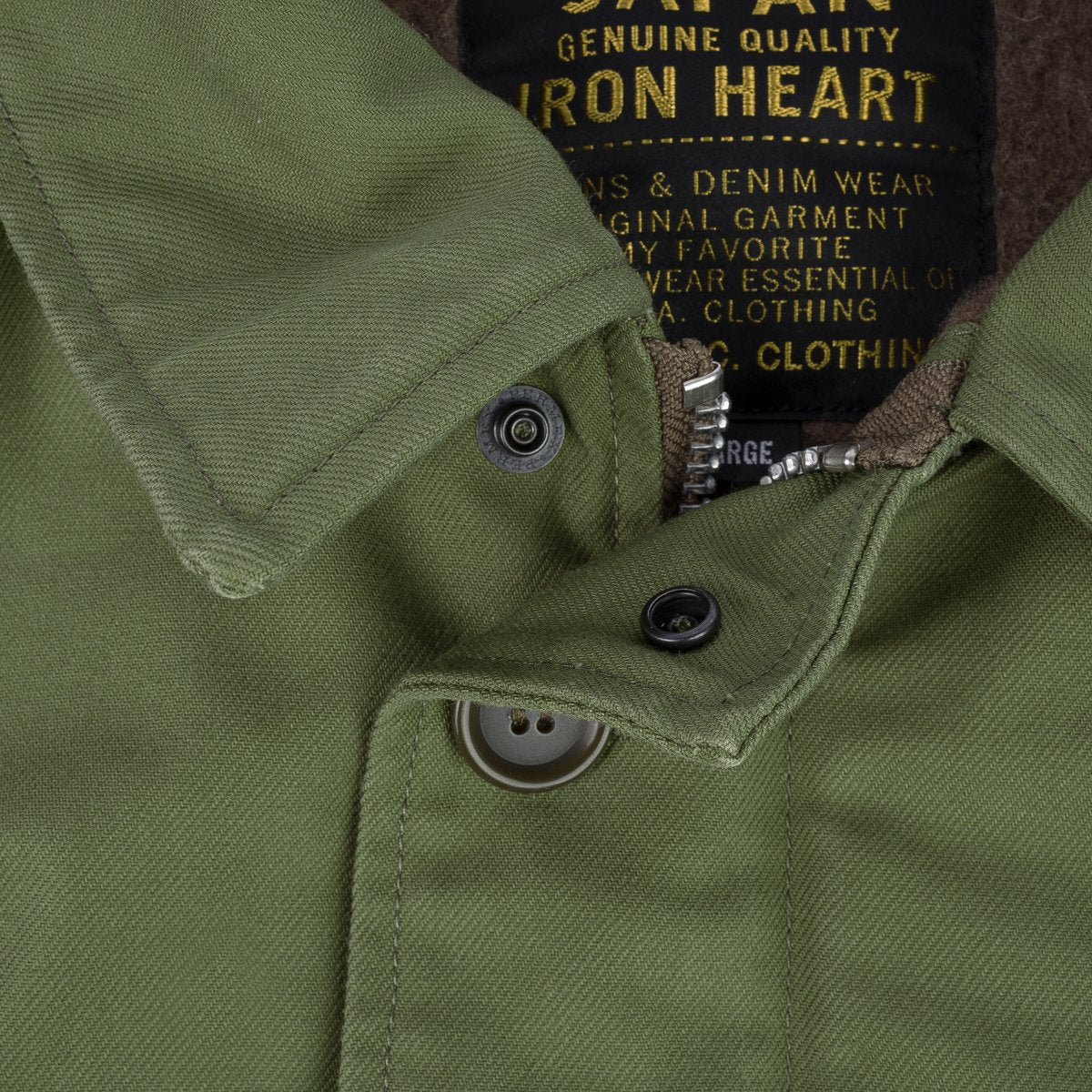 Iron Heart | IHM-39-OLV | Military Serge A2 Deck Jacket | Olive