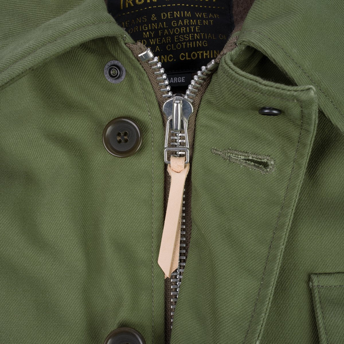 Iron Heart | IHM-39-OLV | Military Serge A2 Deck Jacket | Olive