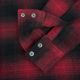 Iron Heart | IHSH-264-RED | Ultra Heavy Flannel Ombré Check Western Shirt | Red/Black