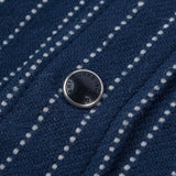 Iron heart | IHSH-401-NAV | 12oz Ultra Heavy Flannel Chalk Stripe Western Shirt | Navy