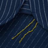Iron Heart | IHSH-402-NAV | 12oz Ultra Heavy Flannel Chalk Stripe Work Shirt | Navy