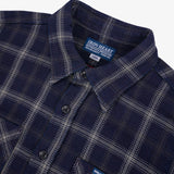 Iron Heart | IHSH-412-YEL | 9oz Selvedge Indigo Check Flannel Work Shirt | BLK