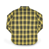 Iron Heart | IHSH-412-YEL | 9oz Selvedge Indigo Check Flannel Work Shirt | Yellow