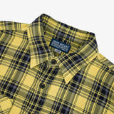 Iron Heart | IHSH-412-YEL | 9oz Selvedge Indigo Check Flannel Work Shirt | Yellow