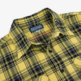 Iron Heart | IHSH-412-YEL | 9oz Selvedge Indigo Check Flannel Work Shirt | Yellow