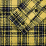 Iron Heart | IHSH-412-YEL | 9oz Selvedge Indigo Check Flannel Work Shirt | Yellow