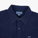 Iron Heart |  IHSH-413-IND | 5oz Selvedge Dobby Cloth Western Shirt | Indigo