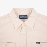 Iron Heart | IHSH-414-WHT | 9oz Cotton Linen Work Shirt | Off White