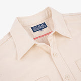 Iron Heart | IHSH-414-WHT | 9oz Cotton Linen Work Shirt | Off White