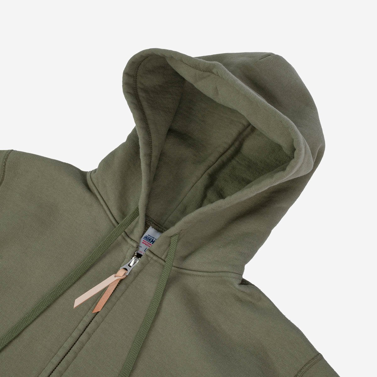 Iron Heart | IHSW-10-OLV | 14oz Ultra Heavyweight Loopwheel Cotton Zippered Hoodie | Olive