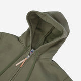 Iron Heart | IHSW-10-OLV | 14oz Ultra Heavyweight Loopwheel Cotton Zippered Hoodie | Olive