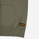 Iron Heart | IHSW-10-OLV | 14oz Ultra Heavyweight Loopwheel Cotton Zippered Hoodie | Olive