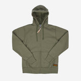 Iron Heart | IHSW-10-OLV | 14oz Ultra Heavyweight Loopwheel Cotton Zippered Hoodie | Olive