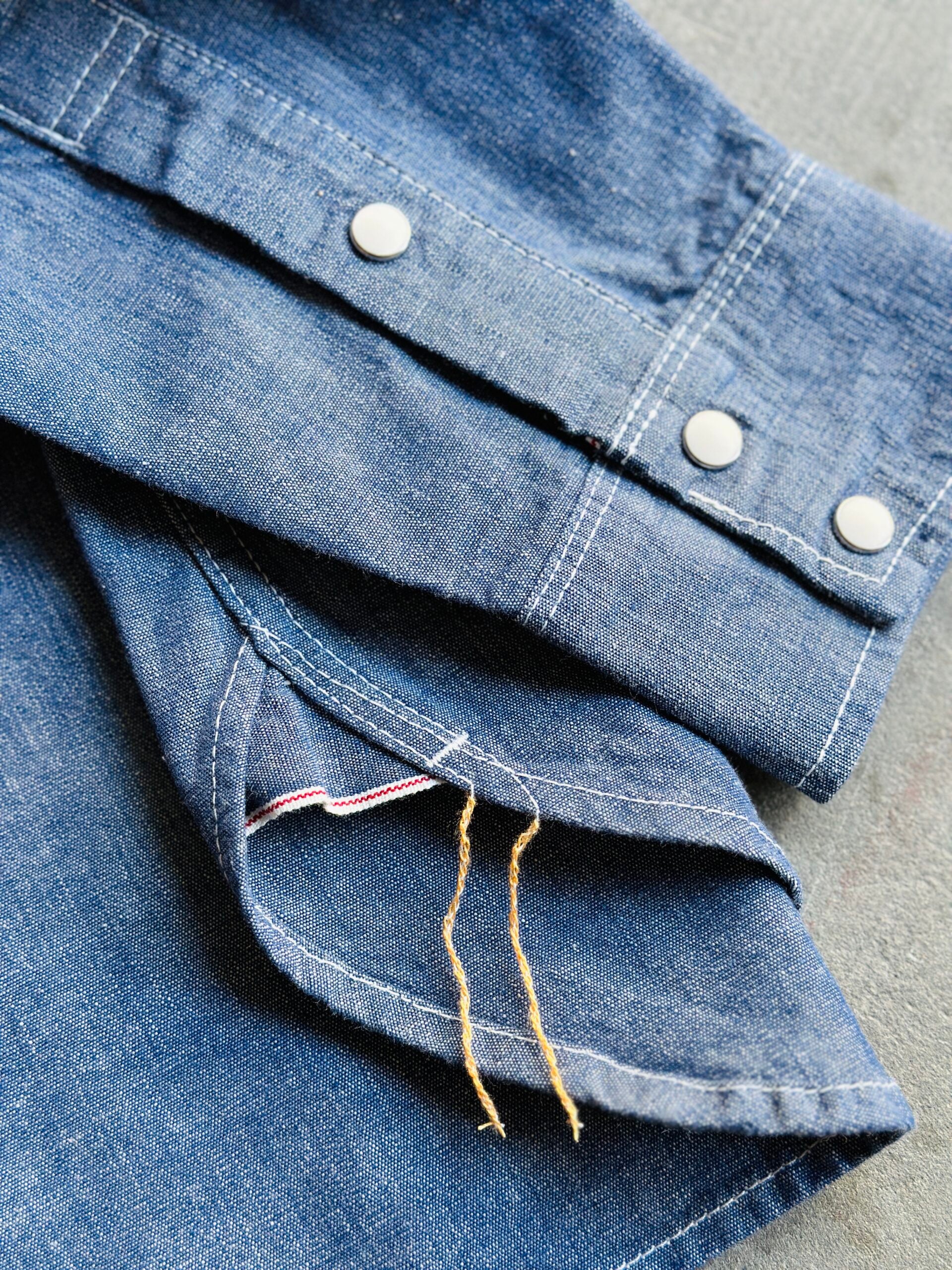 Iron Heart | IHSH-13-BLU | 10oz Selvedge Chambray Single Yoke Western Shirt | Blue