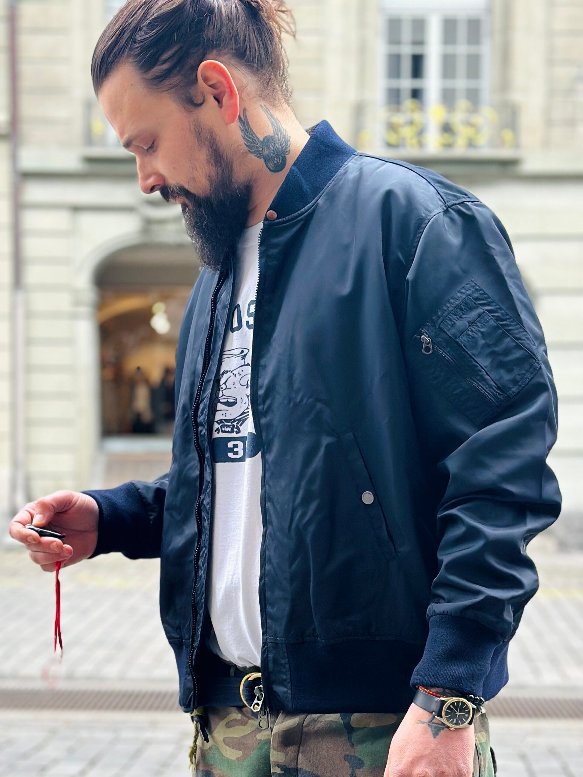 Tellason | MA2 Bomber | Twill Aviator Nylon Sateen | Navy