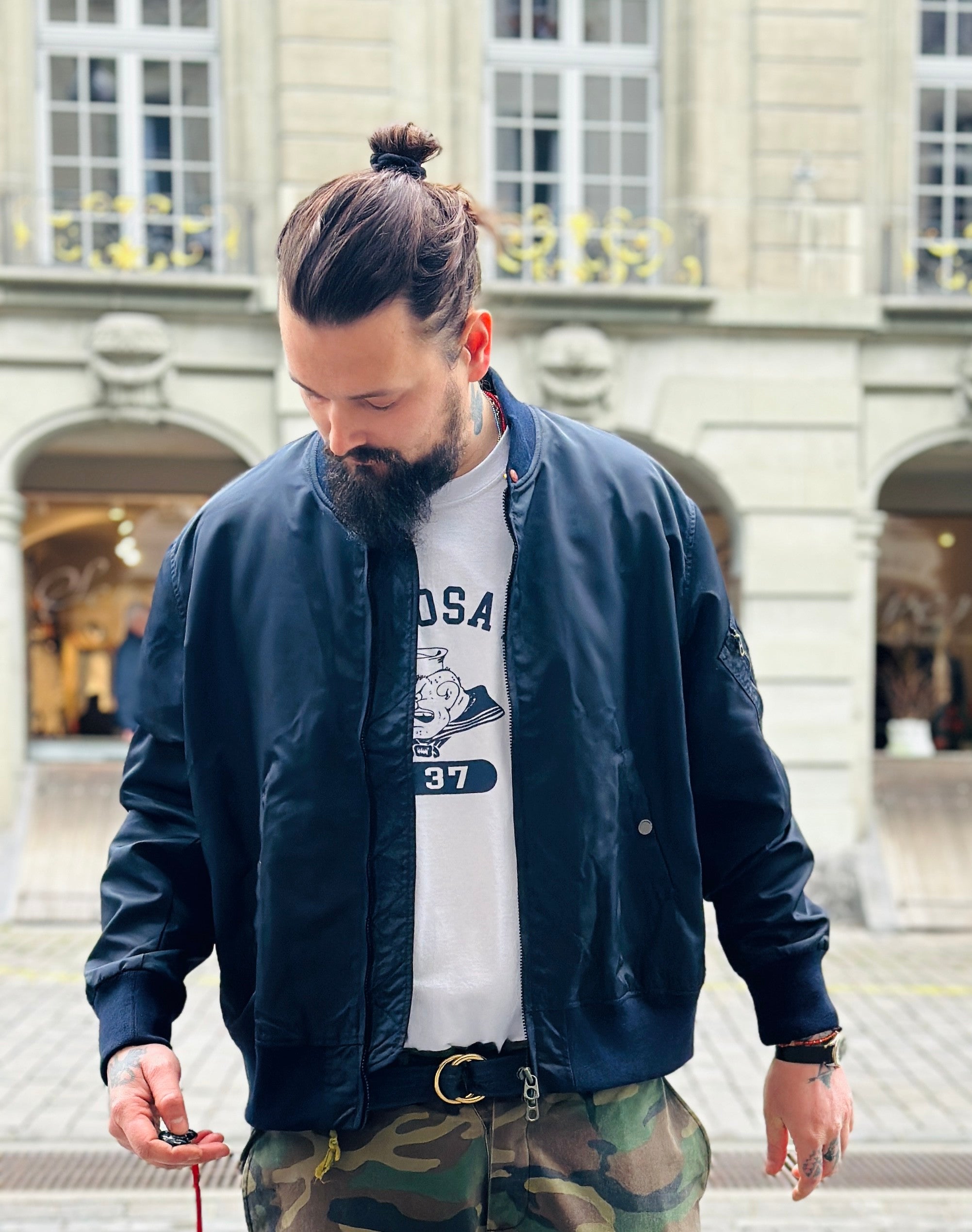 Tellason | MA2 Bomber | Twill Aviator Nylon Sateen | Navy