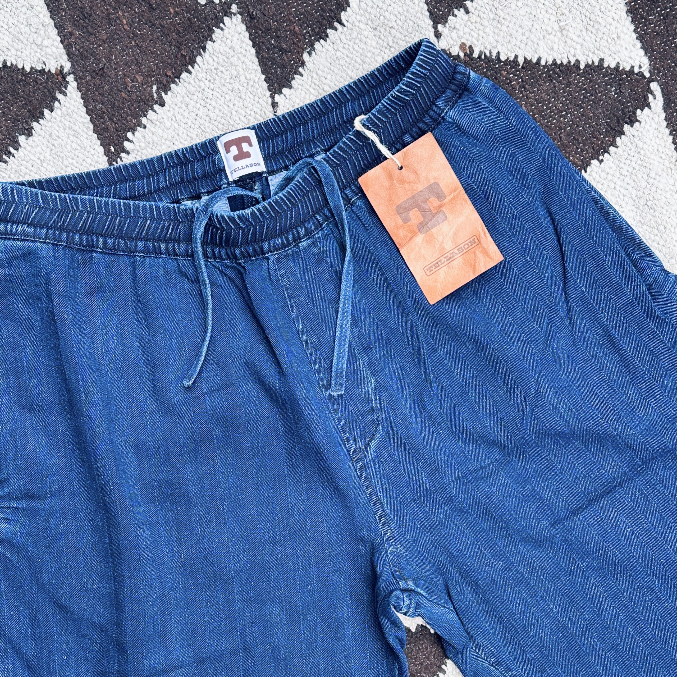 Tellason | Easy Short | Herringbone Muri | Real Indigo