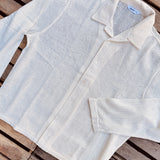 3sixteen | Loop Collar Shirt | Ecru Mesh