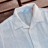 3sixteen | Loop Collar Shirt | Ecru Mesh