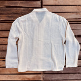 3sixteen | Loop Collar Shirt | Ecru Mesh