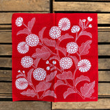 Kobashi Studio | Japanese Chrysanthemum Bandana In Red “Shinku” | BN53RD
