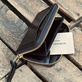 Kobashi Studio | Round Zip Wallet Black “Heri-Kaeshi” | W1100BK
