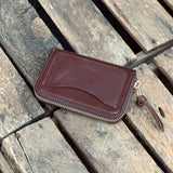Kobashi Studio | Round Zip Wallet Dark Brown “Heri-Kaeshi” | W1100BR