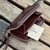 Kobashi Studio | Round Zip Wallet Dark Brown “Heri-Kaeshi” | W1100BR