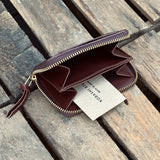 Kobashi Studio | Round Zip Wallet Dark Brown “Heri-Kaeshi” | W1100BR