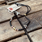Kobashi Studio | Japanese Beads Bracelet 5mm brass /Black/Off-White/Orange | BRLS5008
