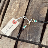 Kobashi Studio | Japanese Beads Choker Necklace 5mm Black/Off-White/Turquoise Style | BNL5015