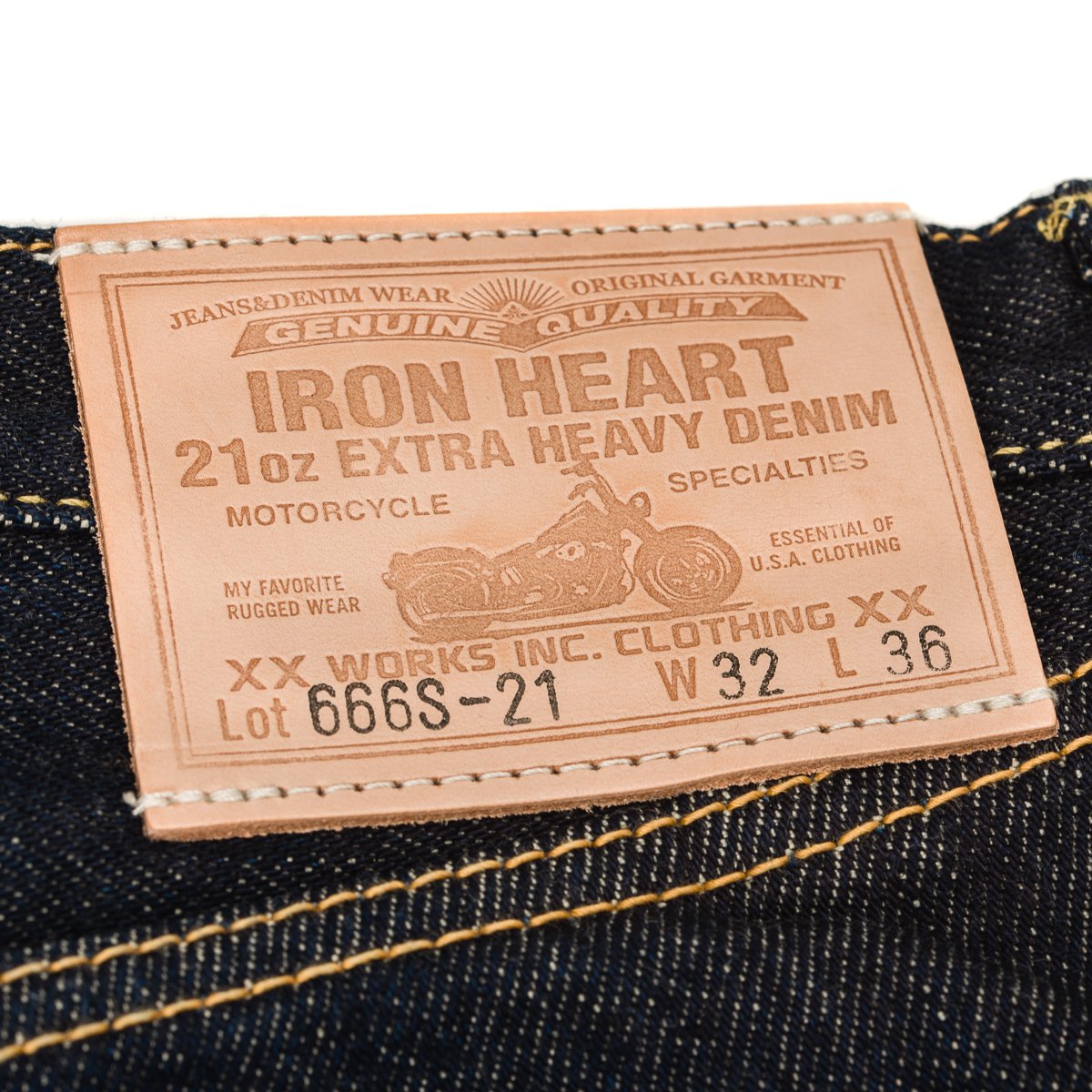 Iron Heart | IH-666S-21 | 21oz Selvedge Denim Slim Straight Cut Jeans | Indigo