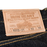Iron Heart | IH-666S-21 | 21oz Selvedge Denim Slim Straight Cut Jeans | Indigo