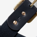 Iron Heart | IHB-11-BLK | Heavy Duty "Tochigi" Leather Belt | Brass Garrison Buckle | Black
