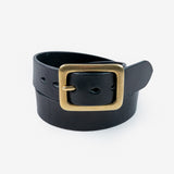 Iron Heart | IHB-11-BLK | Heavy Duty "Tochigi" Leather Belt | Brass Garrison Buckle | Black