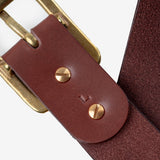 Iron Heart | IHB-11-BRN | Heavy Duty "Tochigi" Leather Belt | Brass Garrison Buckle | Brown