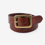 Iron Heart | IHB-11-BRN | Heavy Duty "Tochigi" Leather Belt | Brass Garrison Buckle | Brown
