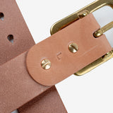 Iron Heart | IHB-11-NAT | Heavy Duty "Tochigi" Leather Belt | Brass Garrison Buckle | Natural